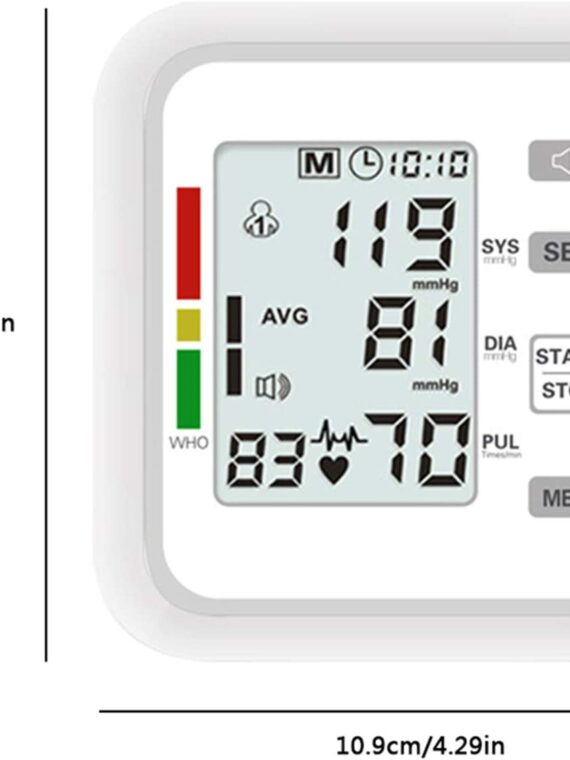 BABIFIS Full Automatic Upper Arm Type Electronic Sphygmomanometer English Voice Broadcast Blood Pressure Machine For Home Use Silver