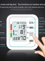 BABIFIS Full Automatic Upper Arm Type Electronic Sphygmomanometer English Voice Broadcast Blood Pressure Machine For Home Use Silver